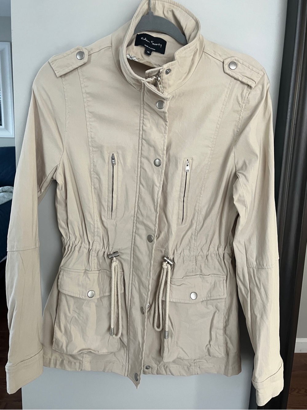 Eden Society Stone Utility Drawstring Jacket - Size Medium